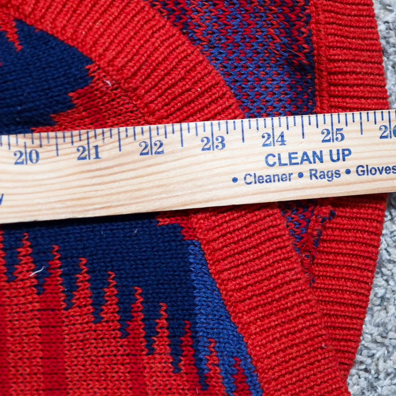 Chaps Denim Shawl Collar Cardigan Sweater Vest M Aztec Geometric Southwestern Red Size M - Image 7