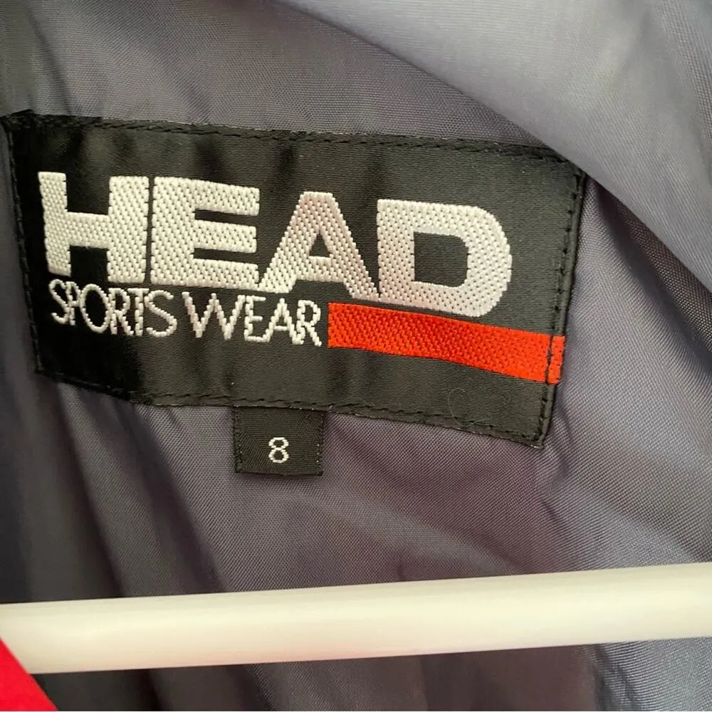 Head Vintage  Red Studded Crop Ski Jacket Coat size 8 - Image 5