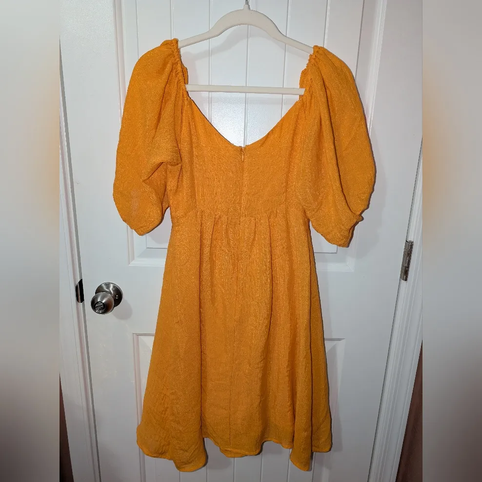 Anthropologie Moulinette Soeurs Puff Sleeve Cocktail Dress Women's XSmall Orange - Image 2