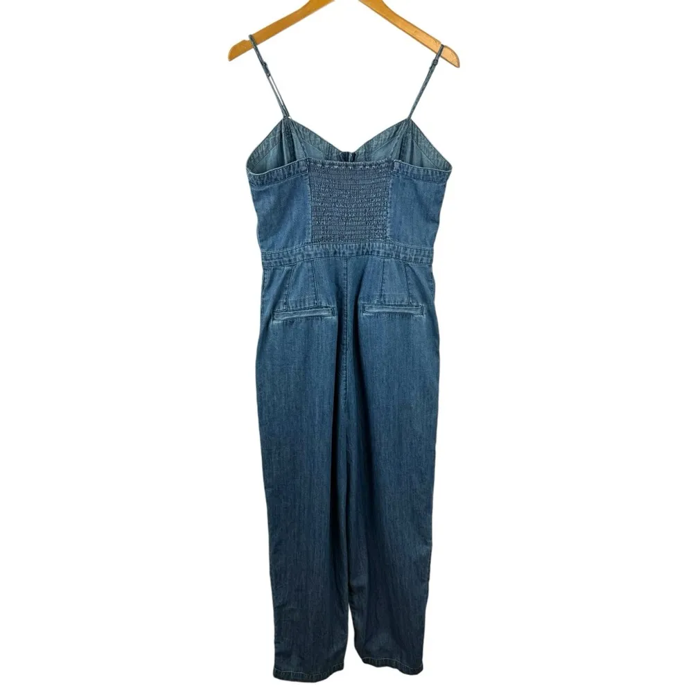 Pilcro and the Letterpress Anthropologie Denim Chambray Zip Front Jumpsuit 10 - Image 6