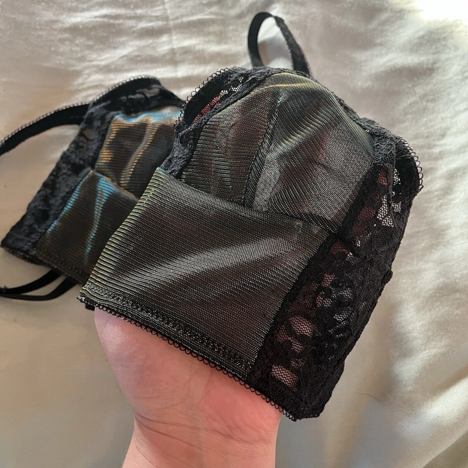 Intimately FREE PEOPLE Iridescent Lace Bra Size XS So Pretty EUC - Image 7