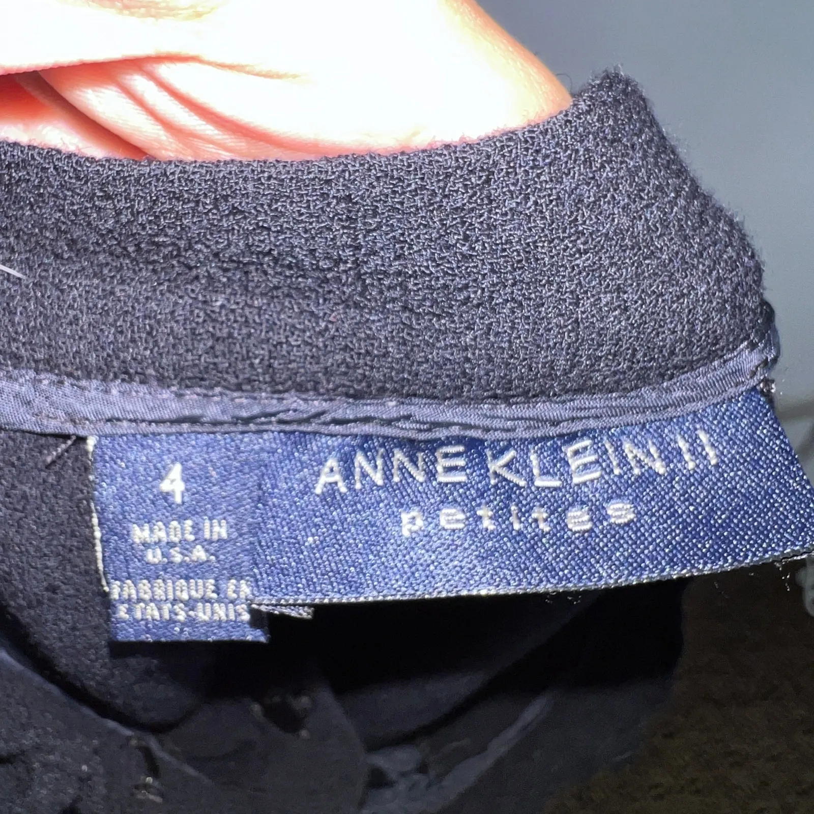 Vintage Anne Klein 100% Wool Pleated Trousers‎ Blue Made in USA High Waist 90s - Image 6