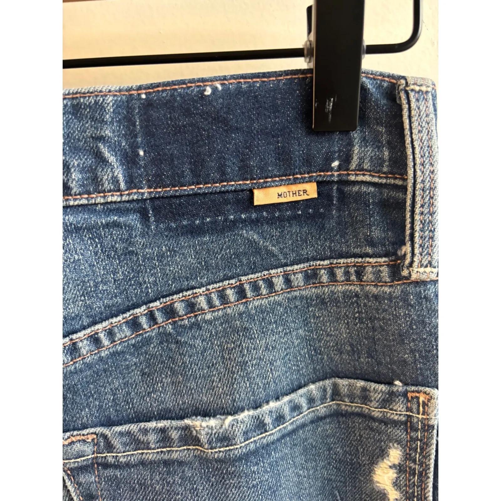 MOTHER Superior The Pixie Tomcat Ankle Jeans 27 Boho Distressed layered timeless Blue - Image 6