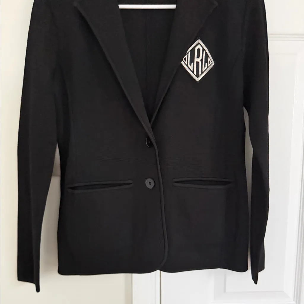 Lauren Ralph Lauren Women's Patch Black Bullion Sweater Blazer Small Preppy - Image 5