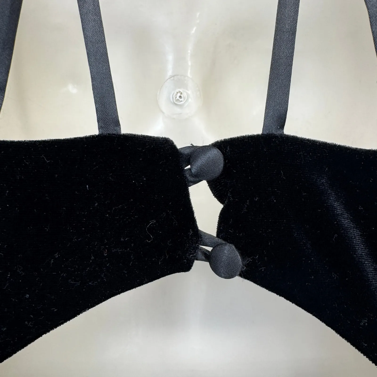 Vintage Y2K B Darlin Black Velvet Halter Neck Beaded Formal Gown Juniors 1/2 - Image 11