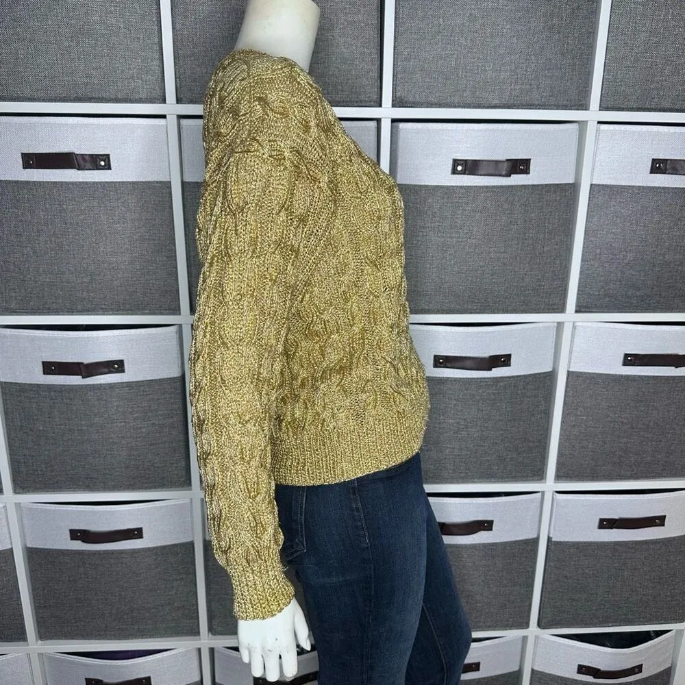 Lillie Rubin Exclusive Vintage Gold Metallic Beaded Sweater Size Small - Image 4