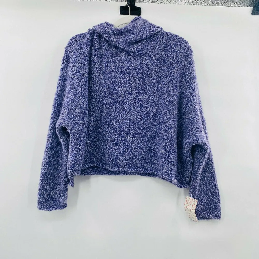 Free People BFF Cowl Neck Grape Hyacinth Sweater Super Soft Oversized Size XS - Image 10