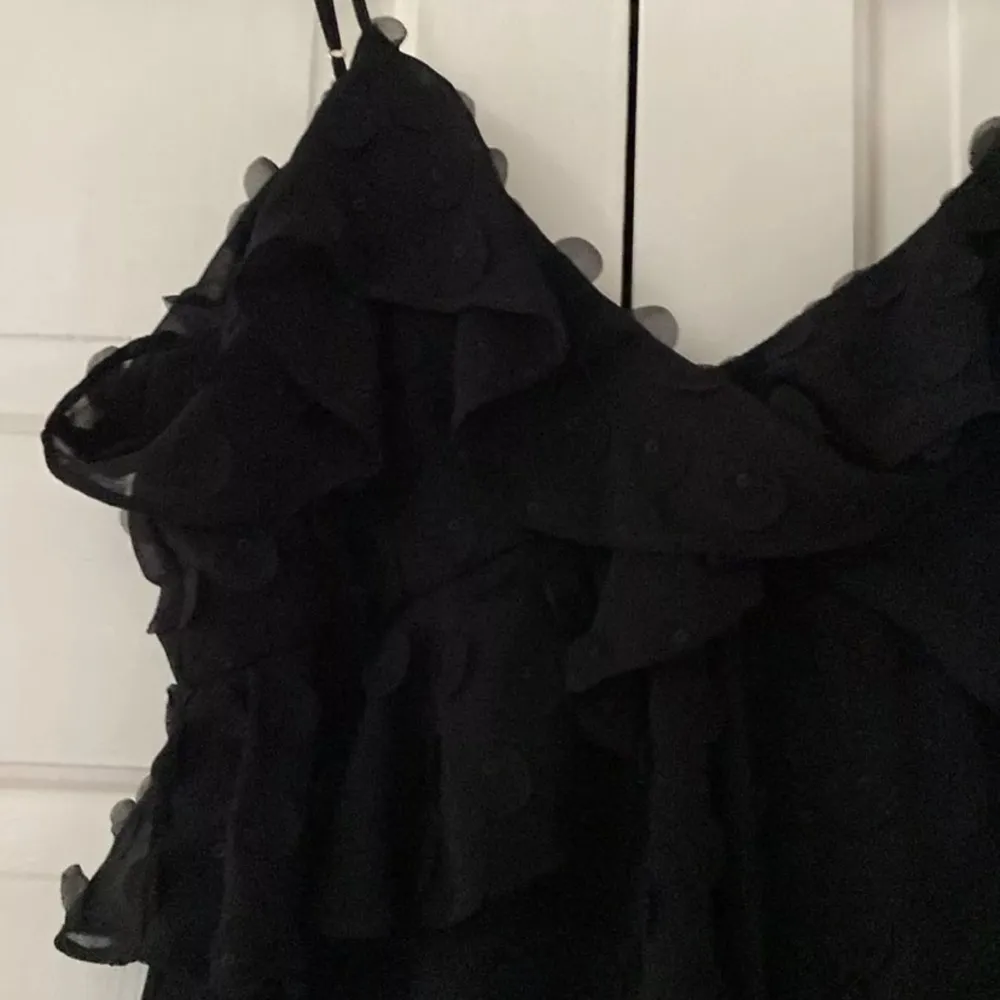 Zimmermann Textured Slip Dress Black Appliqué V Neck Wedding Moody‎ Size 0 US 4 - Image 3