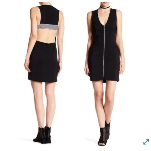 Dolce Vita Zip Up Cutout Exposed Back Mini Dress - Image 2