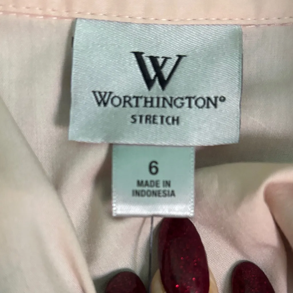 Worthington Light Pink Button-Down fitted blouse 👚 - Image 10