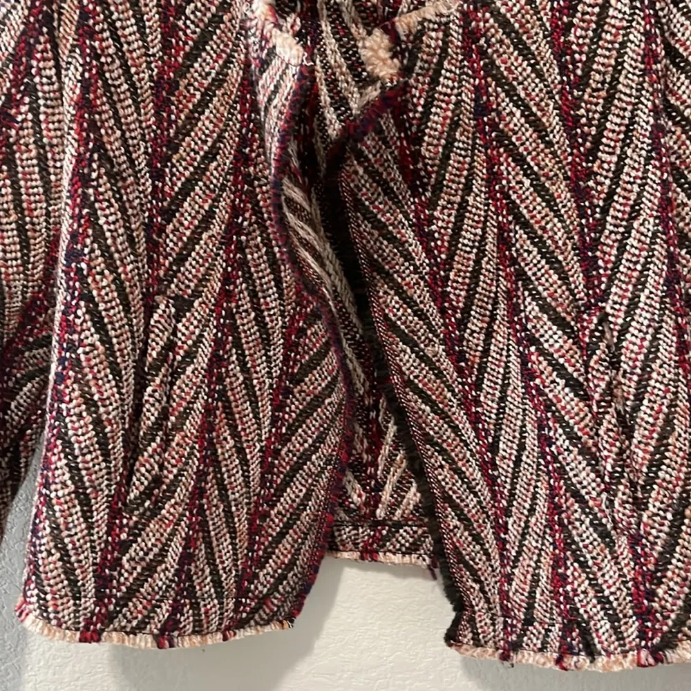 Driftwood  Herringbone Raw Hem Wool Blend Jacket, Size S - Image 3