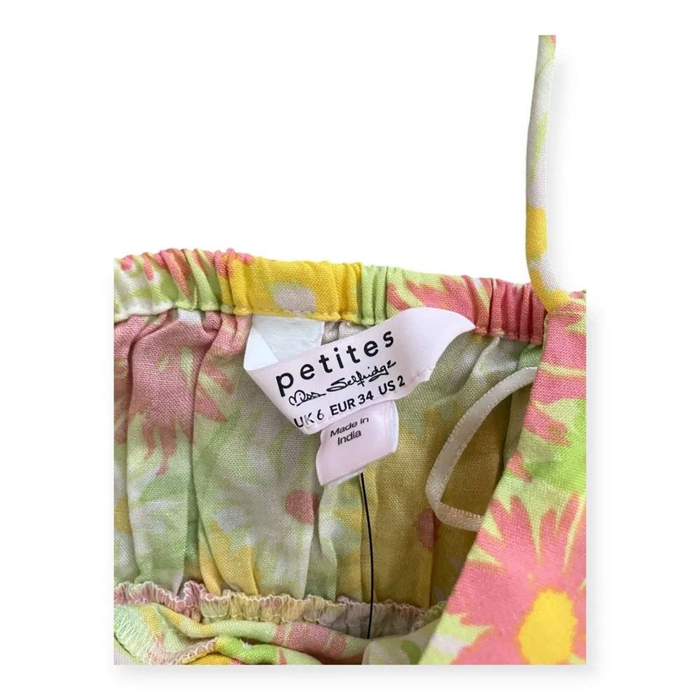 Miss Selfridge Womens Petite bunny tie midi slip dress in bright sunflower - Image 5