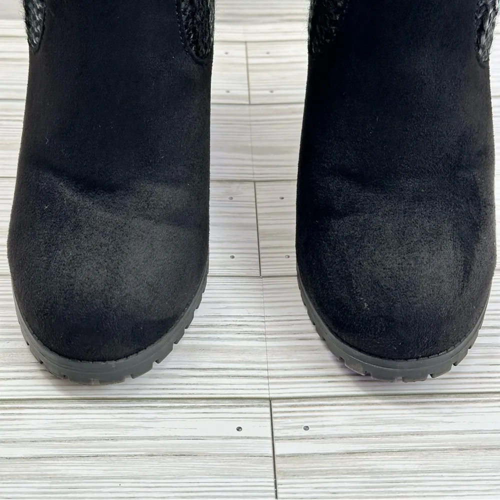 Juicy Couture Ankle Boots Chunky Block Suede Womens Lupia Black Size 8 - Image 9