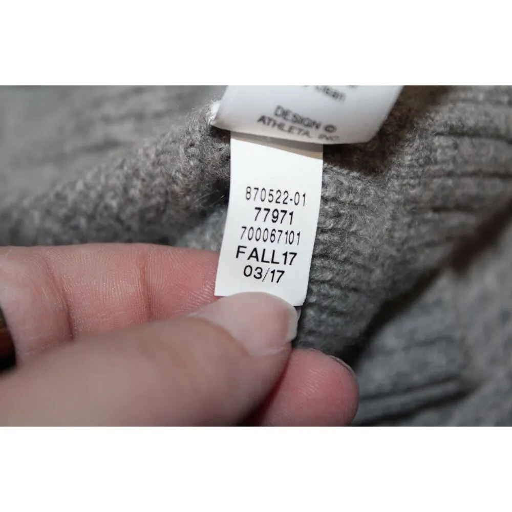 Womens Athleta Gray Knit Wool Cashmere Long Sleeve Crew Neck Sweater Size XXS - Image 7