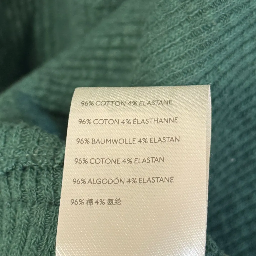 Free People Moon Daisy Top Size Medium Green Thermal Waffle Knit Pullover - Image 9