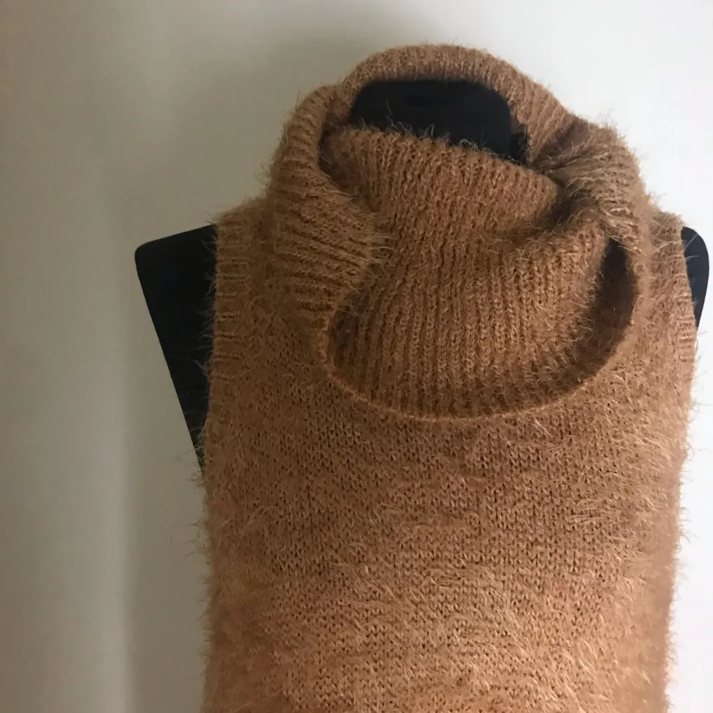 Show Me Your MUMU Fauna Cozy Tan Sleeveless Sweater Dress - Image 4