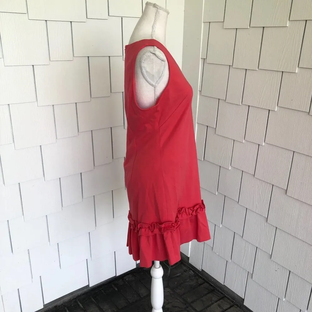 Chelsea28 Women's Coral Sands Sleeveless V-Neck Ruffle Hem Sheath Dress sz 8P - Image 2