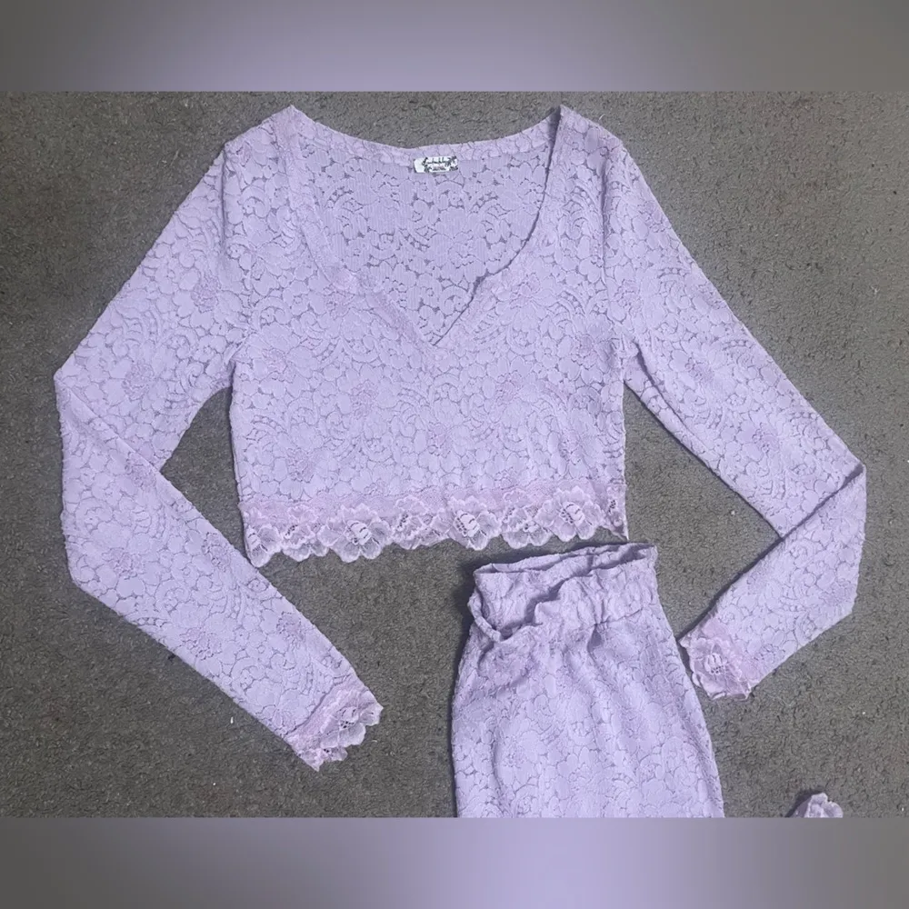 NWOT Free People Lavender Cloud Ride Lace 2-Piece Lounge Set - Image 7