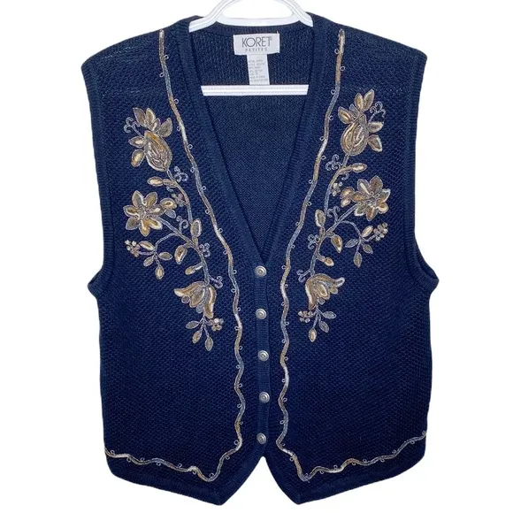 Vintage Koret embroidered Western style buttoned vest size Sp - Image 5