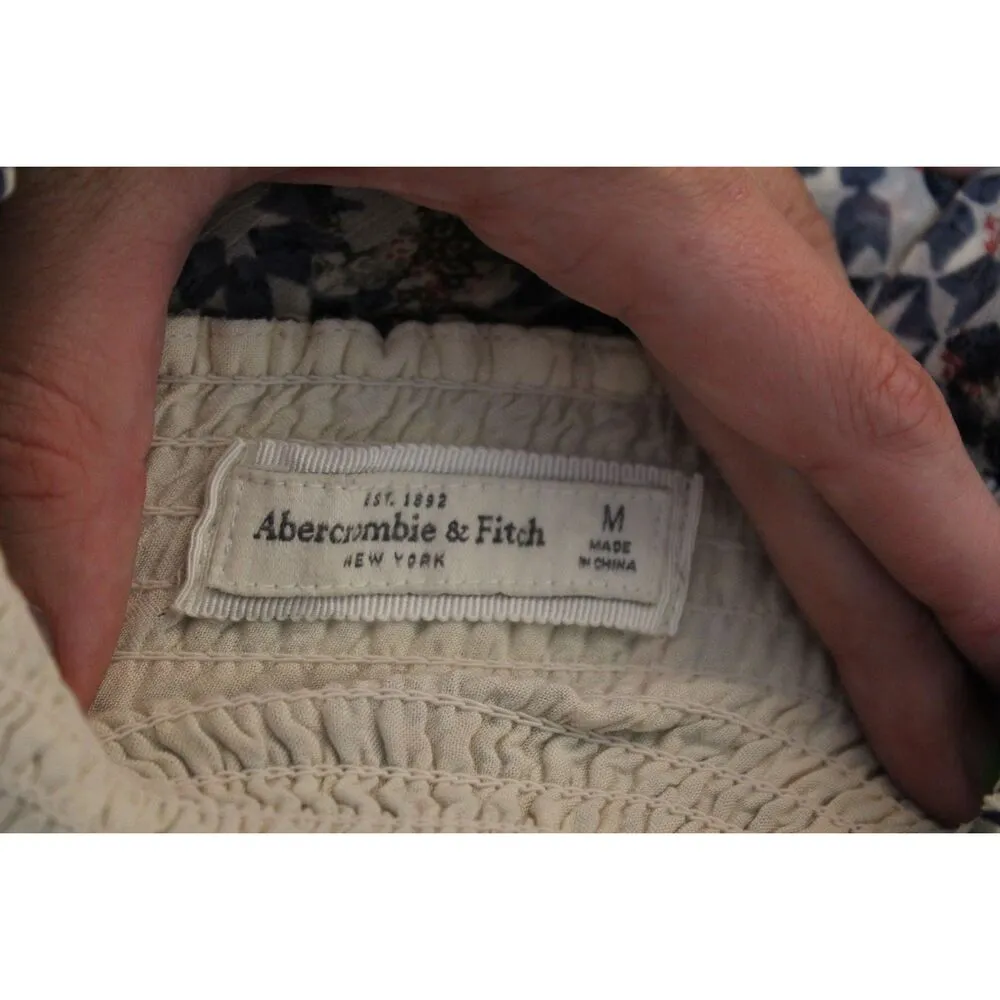 Womens Abercrombie & Fitch White Blue Green Red Elastic Tiered Mini Skirt Size M - Image 3