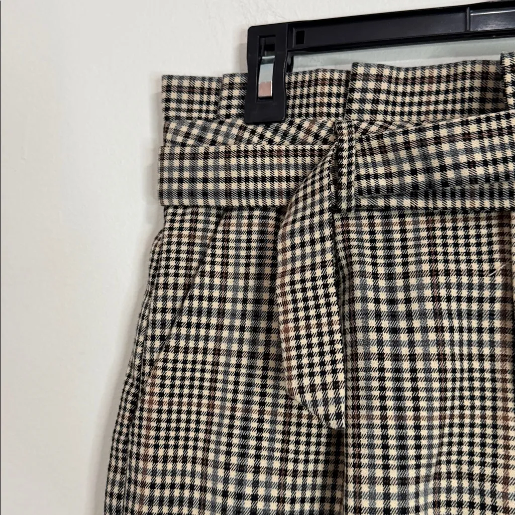 Vero Moda Beige/Brown/Black Checkered Prince of Wales Print Pencil Mini Skirt M - Image 6
