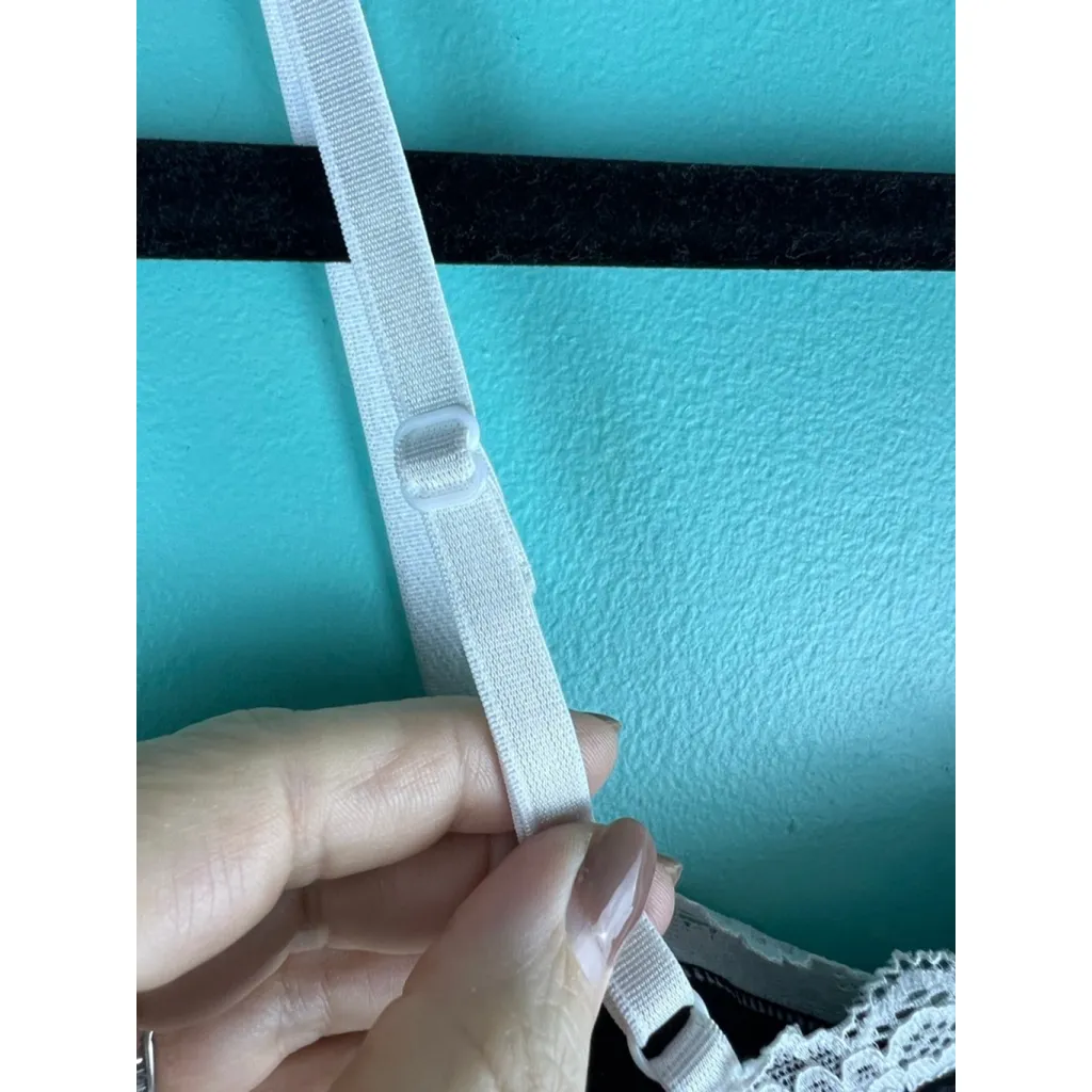 Women's Charlotte Russe Black & White Lace Trim Camisole Juniors S Y2K - Image 7