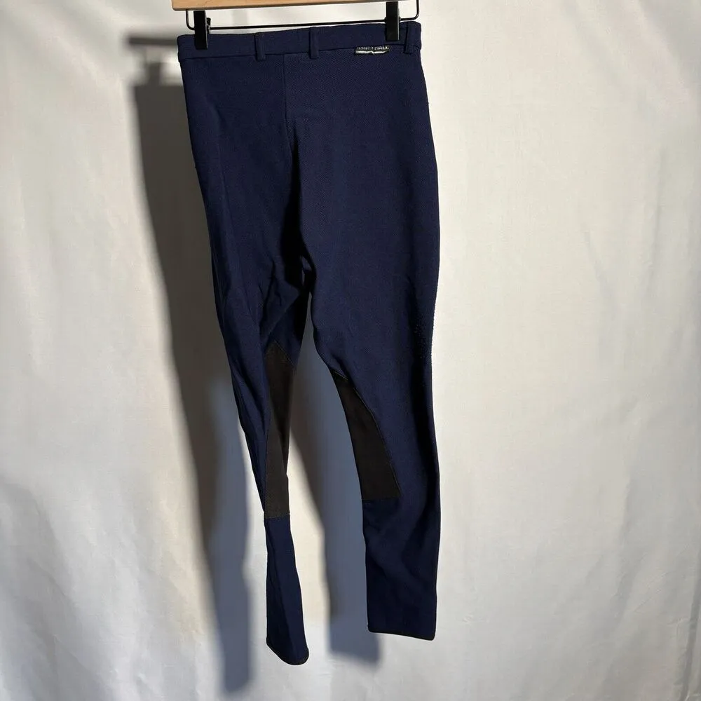 Vintage Harry Hall Navy Blue Breeches Womens 27 Leather Patches Riding Pants - Image 2