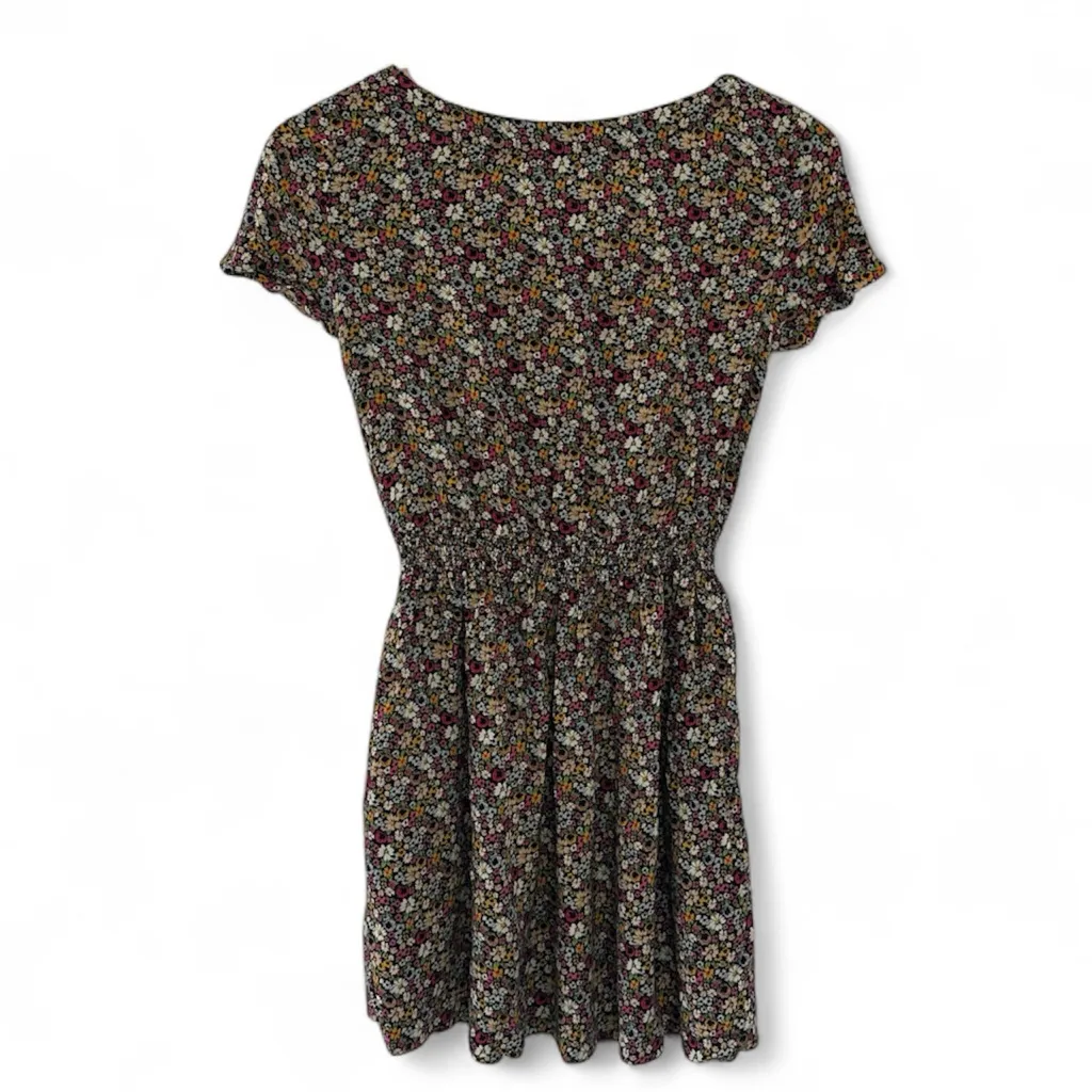 H&M Floral Ditsy Mini Dress XS colorblock colorful romantic boho chic feminine - Image 2