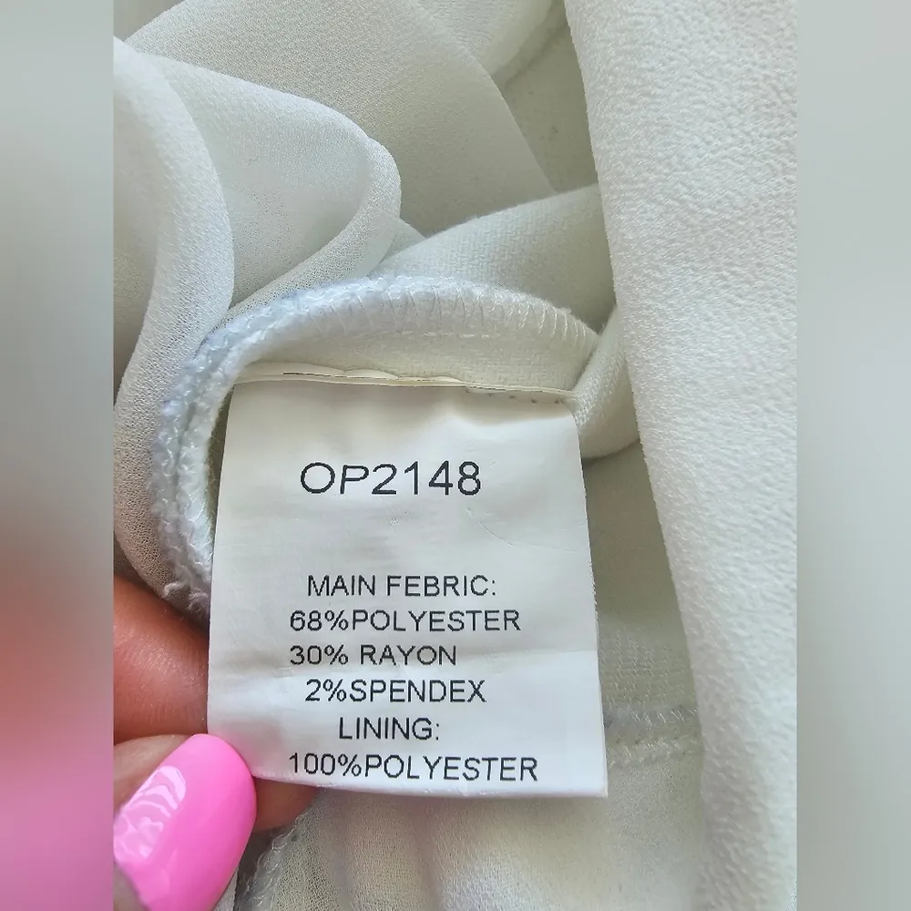 Tov White Sweatshirt Top Sheer Bottom Skirt sz 40 Dress With Slit - Image 7