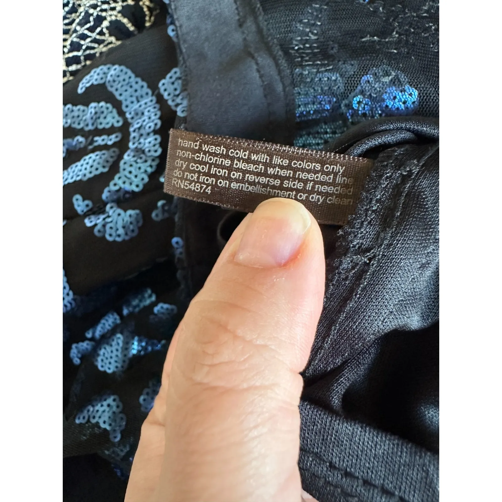 The Limited Sheath Dress 6 Black Blue‎ Sequin Mesh Overlay Cocktail Party Glam - Image 9