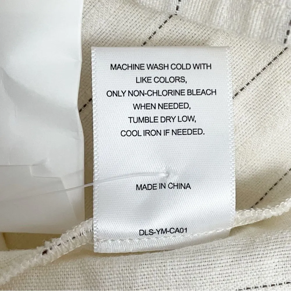 NWT A Loves A Linen Blend Striped Button Front Short Sleeve Dress Size Large NEW - Image 16