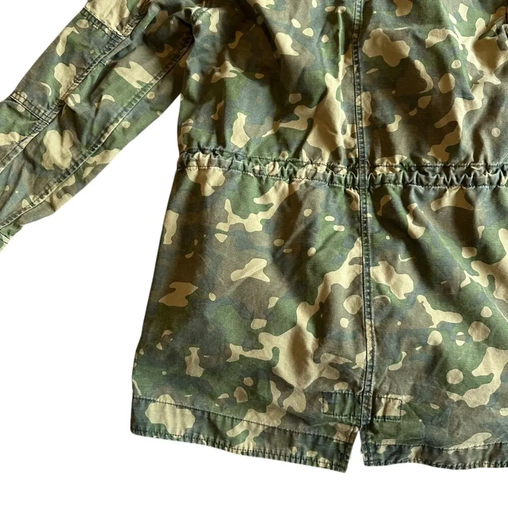Gap Camo Print Jacket Coat Anorak Faux Fur Lined Hood Zip-Out Lining Size Small - Image 12