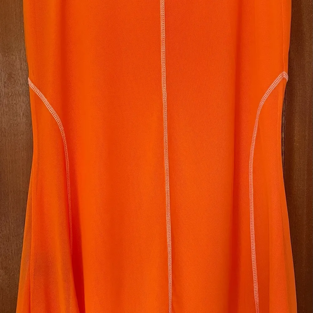 Urban Outfitters NWT Women Orange Mesh Long Summer/Spring Stretchy Skirt- M - Image 4