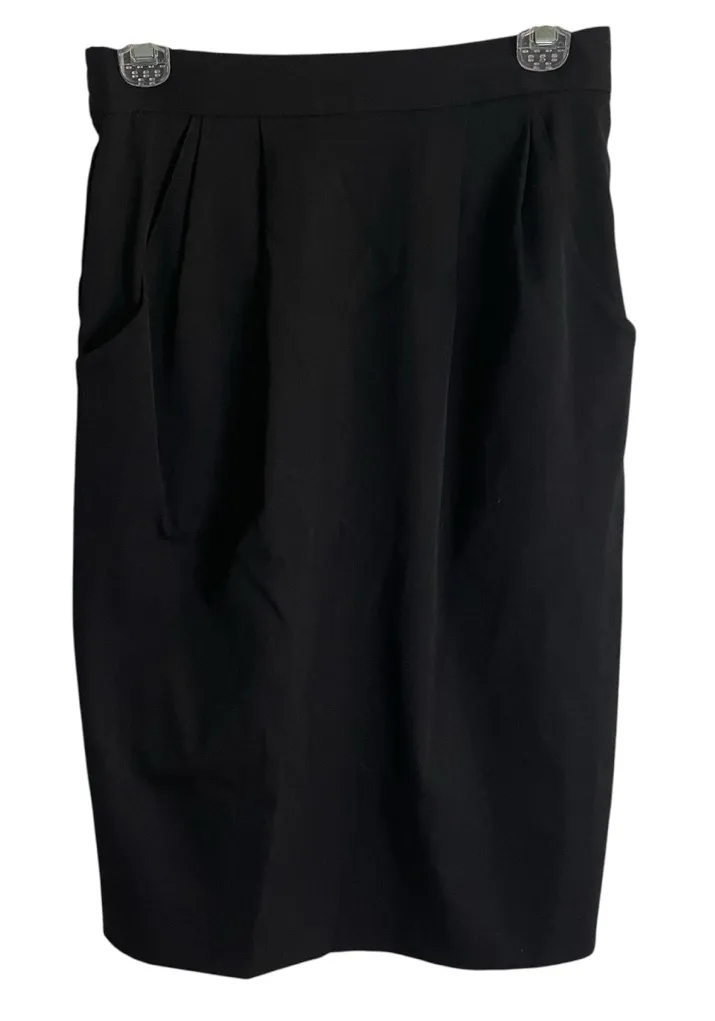 Weathervane Elegant Black Pencil Skirt Size 10 With Zippered Back vintage y2k - Image 1