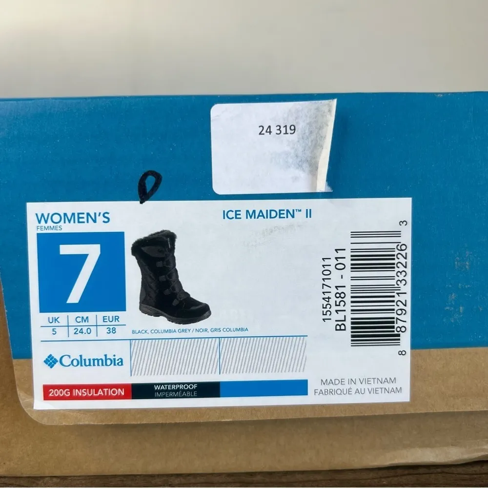 Columbia Ice Maiden II Women's Waterproof Lace Up Boot Size 7 SKU#24319 - Image 2