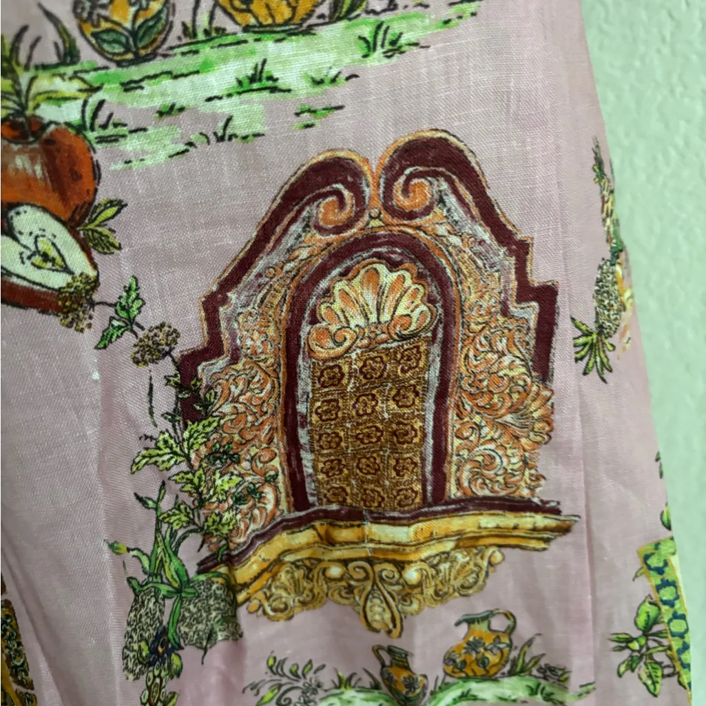 Alemais Pink Long Sleeve Printed Dress Size 4 - Image 8