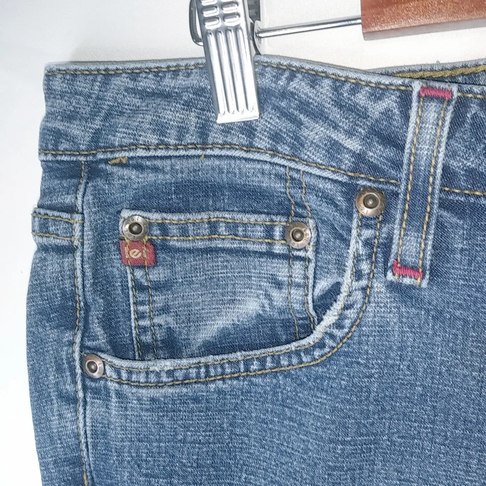 Lei 16 38x30 Red Contrast Stitched Pocket Flare Jeans Plus Size 30 - Image 8