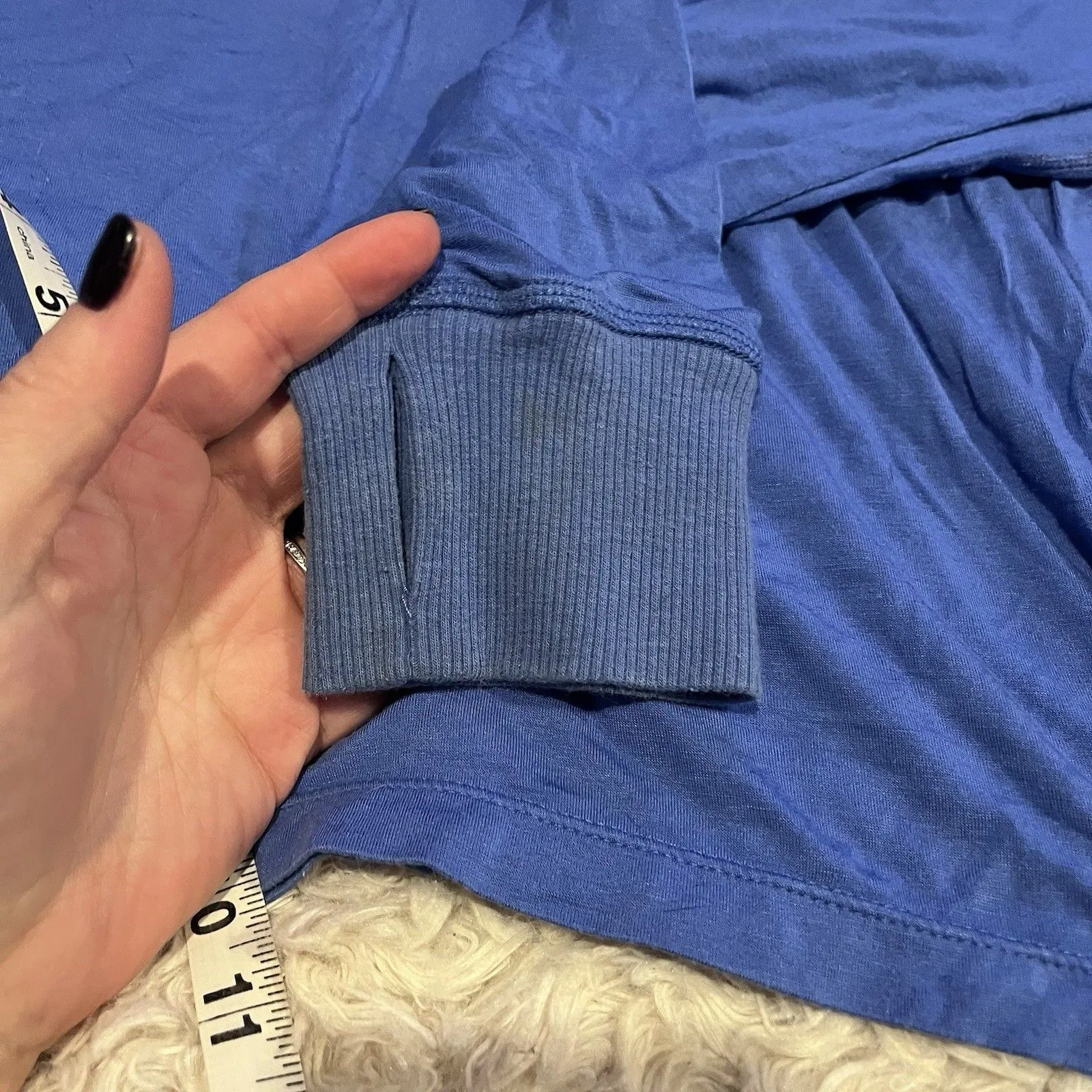 Free People Movement T-Shirt Womens Blue S Oversized Dolman Sleeve Relaxed Fit - Image 3