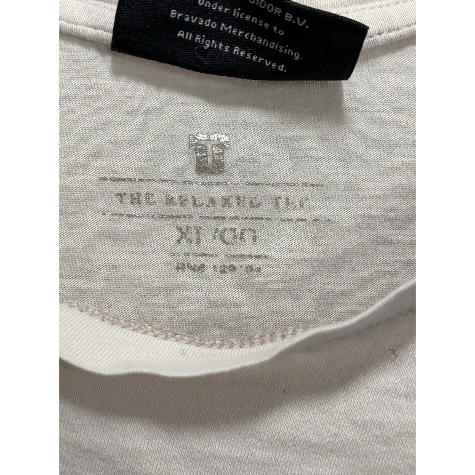 The‎ Rolling Stones  American Flag Graphic Logo Size XL Cream/Pink Round T-Shirt - Image 3