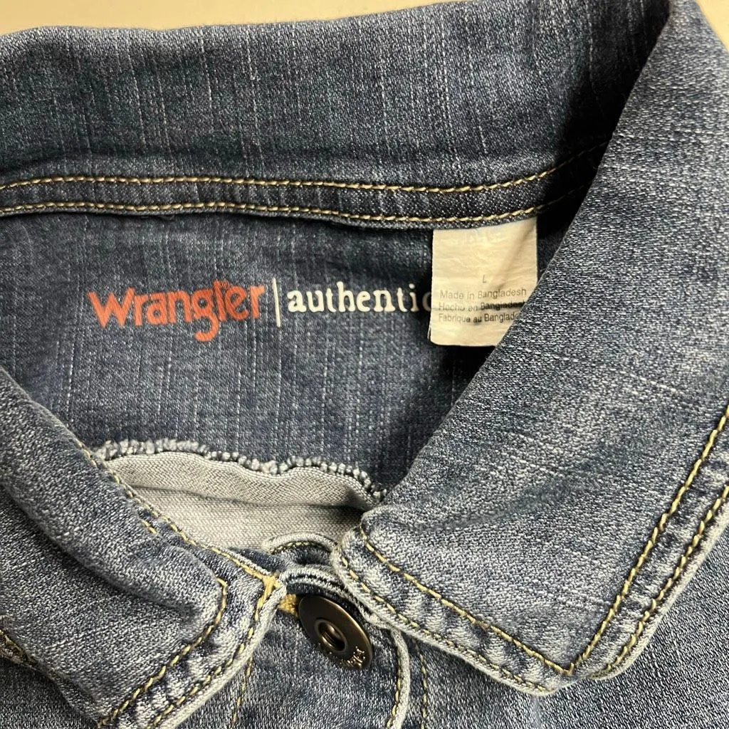 WRANGLER Women’s Denim Jacket Size Large Blue - Image 8
