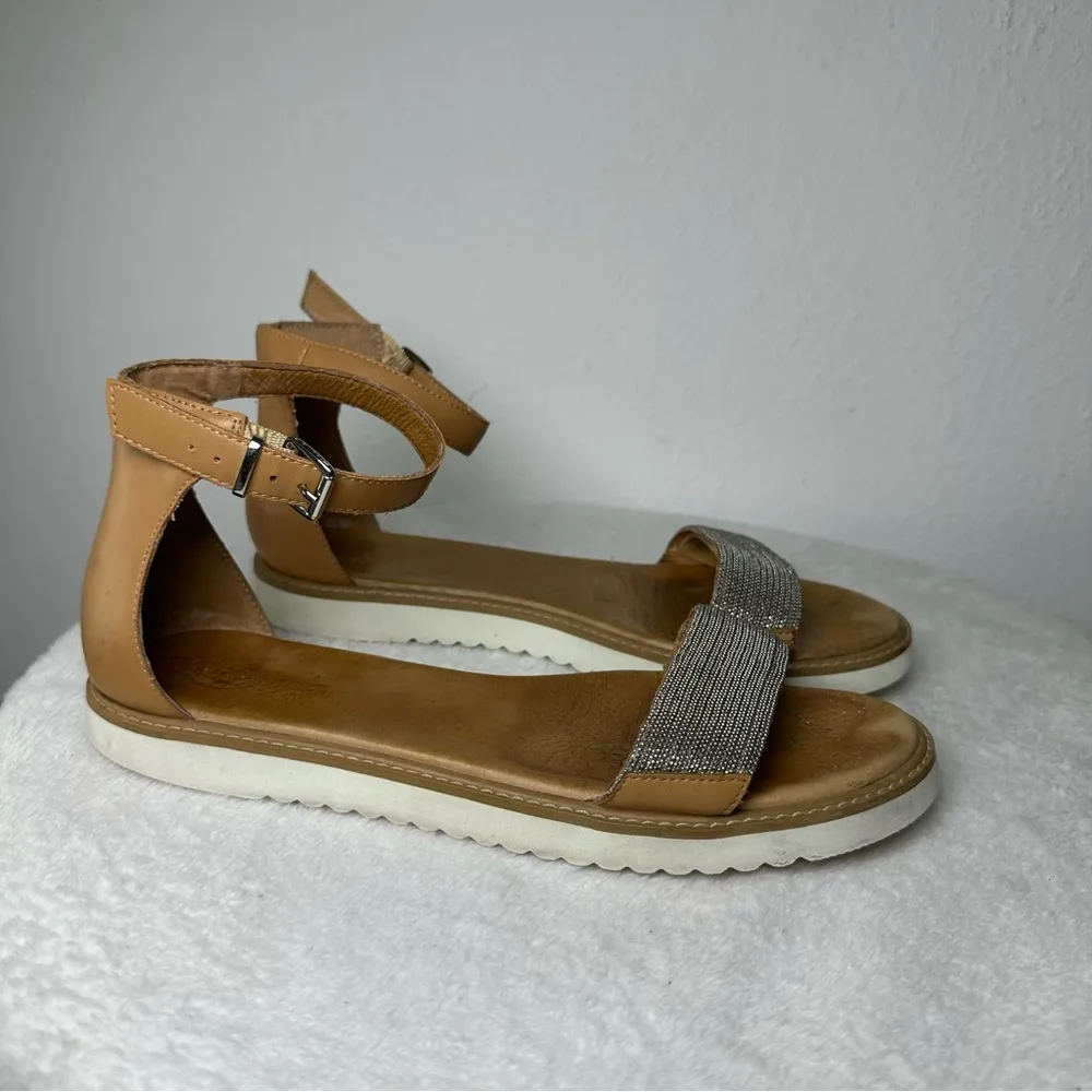 Anthropologie Liendo by Seychelles Athens
Sport Sandals Tan And Silver - Image 4