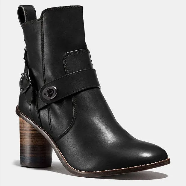 COACH Moto Bootie Heel LEATHER ankle boots size 6.5 - Image 5