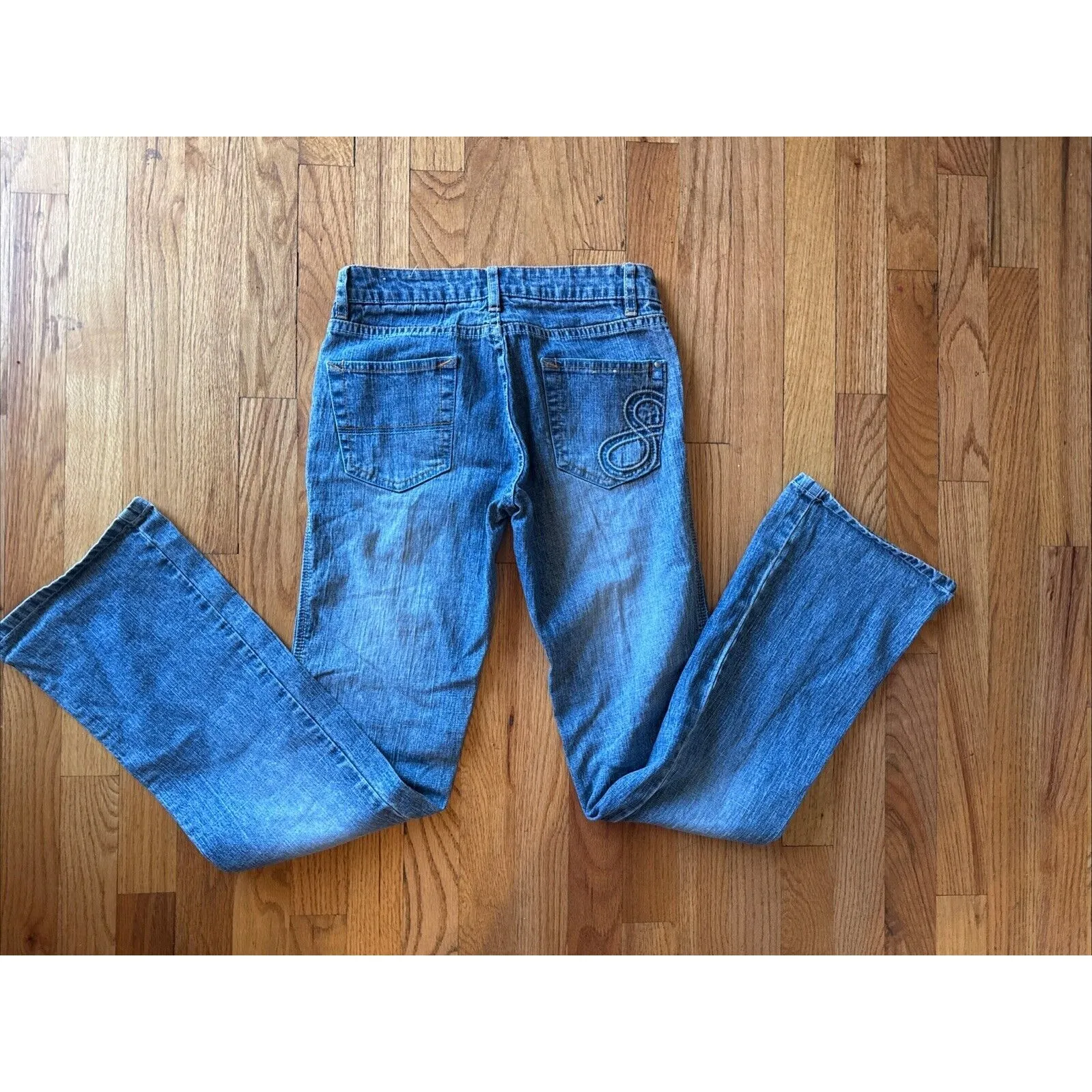 Vtg Southpole Jeans  Women’s‎ 3 Blue Flare Med Wash Embroidered Y2K Casual - Image 2