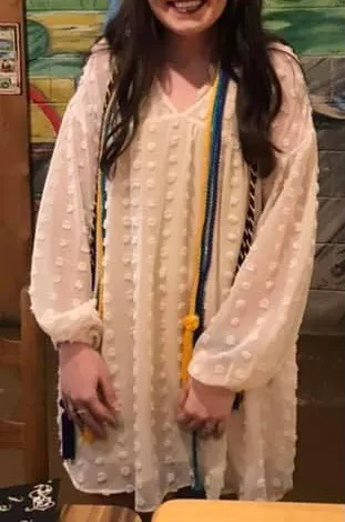 Cream Swiss Dot Dress - Image 3