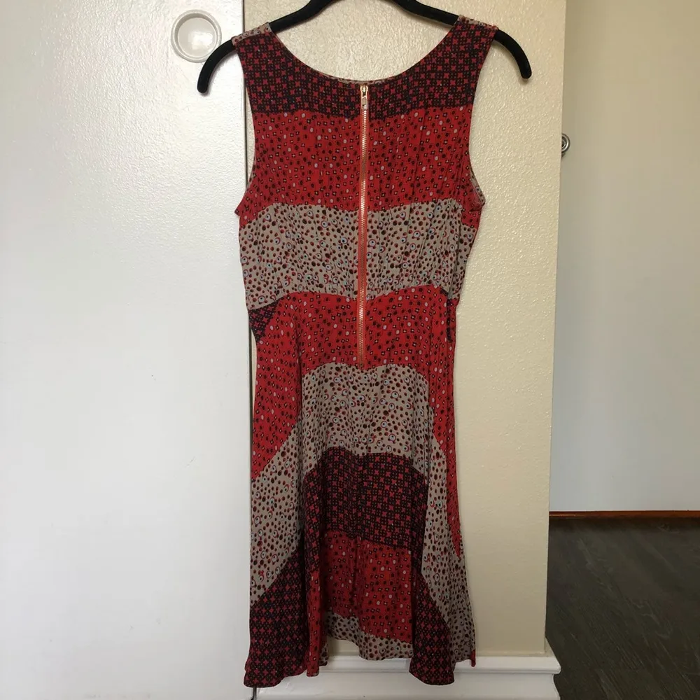 Free People Red Floral Patterned Mini Dress Boho Chic Bohemian 2 - Image 4