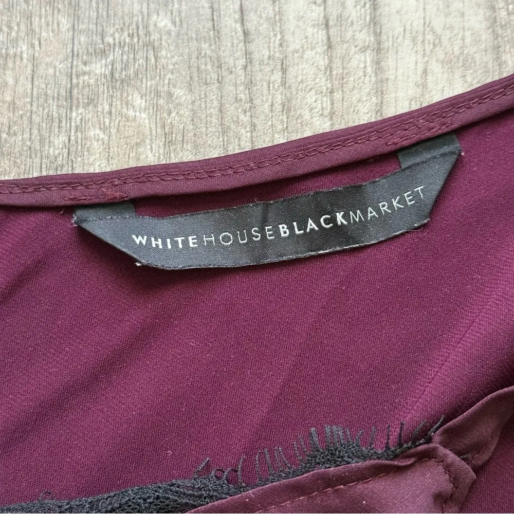 Merlot satin lace trimmed cami - White House Black Market - Image 7