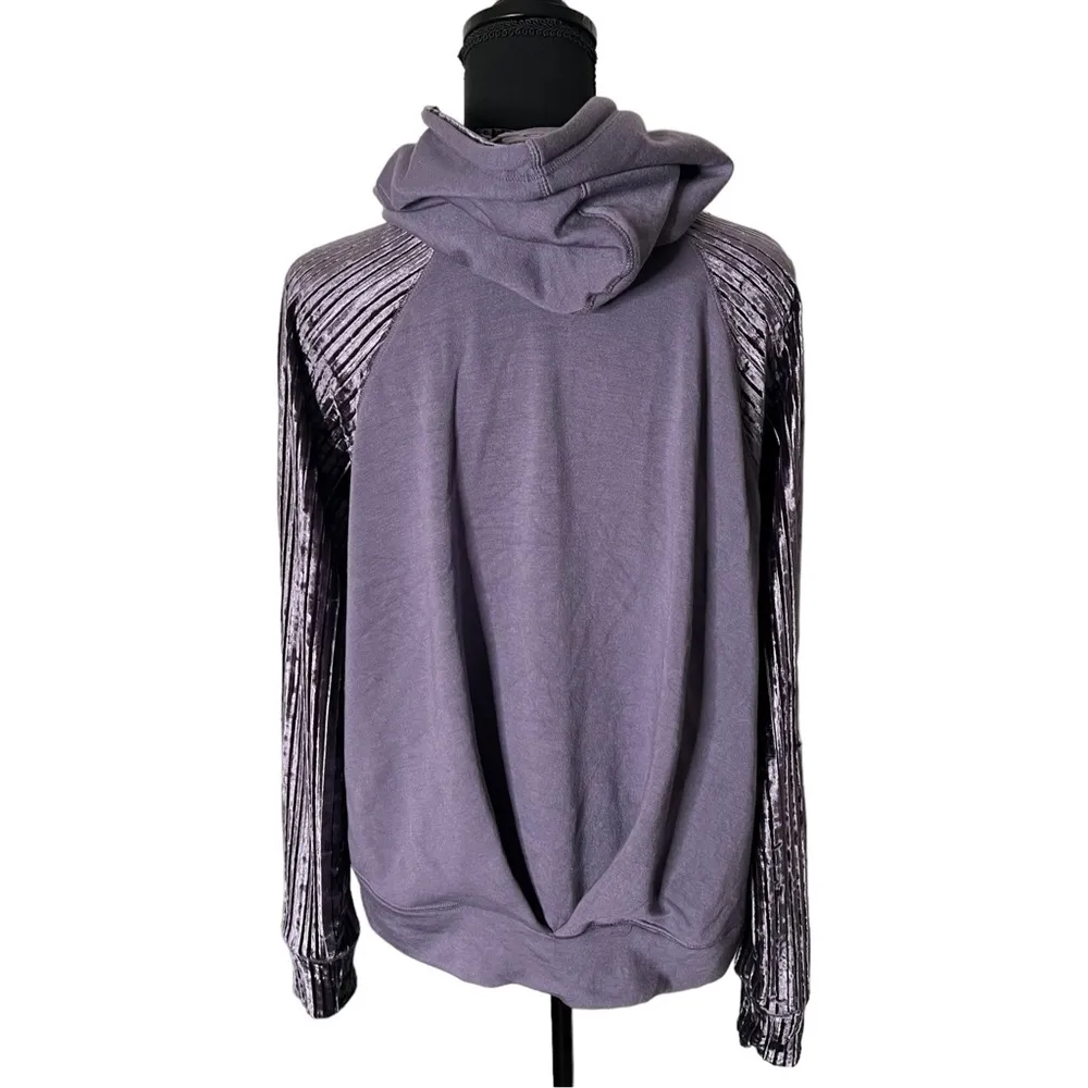 Calia by Carrie Underwood Purple Velvet Effortless Long Sleeve Hoodie Size Large - Image 3