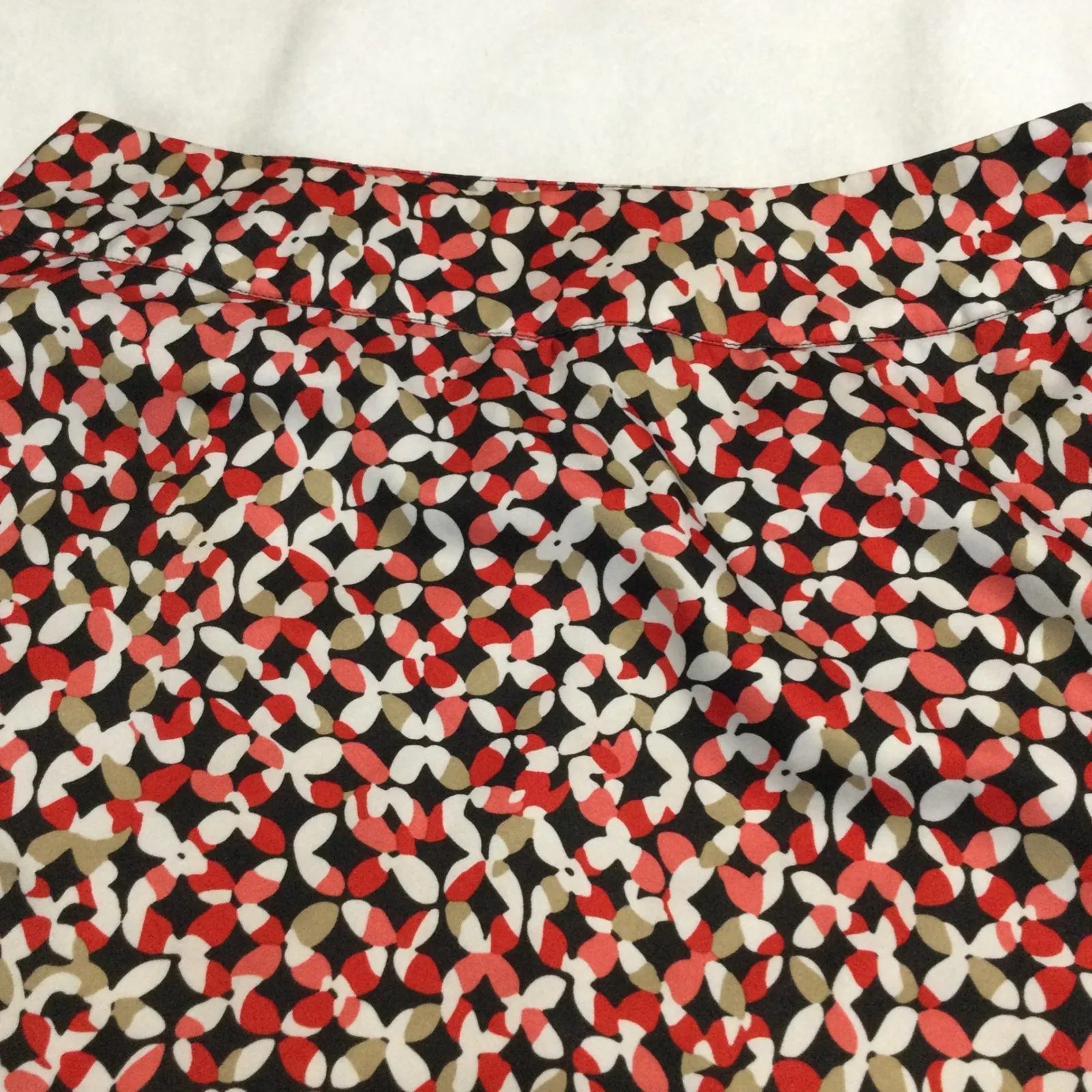 Women's Geometric Print Skirt short Knee Length BlackRed Tan White A - Image 2