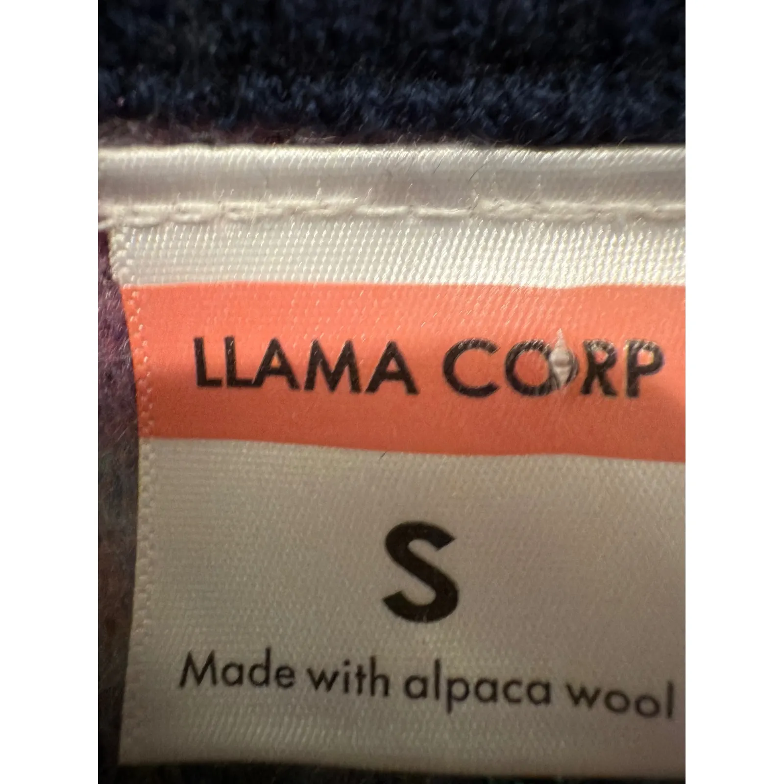 LLAMA CORP Alpaca Wool Nordic Fair Isle Zip Up Sweater Jacket Women Size S Blue - Image 2