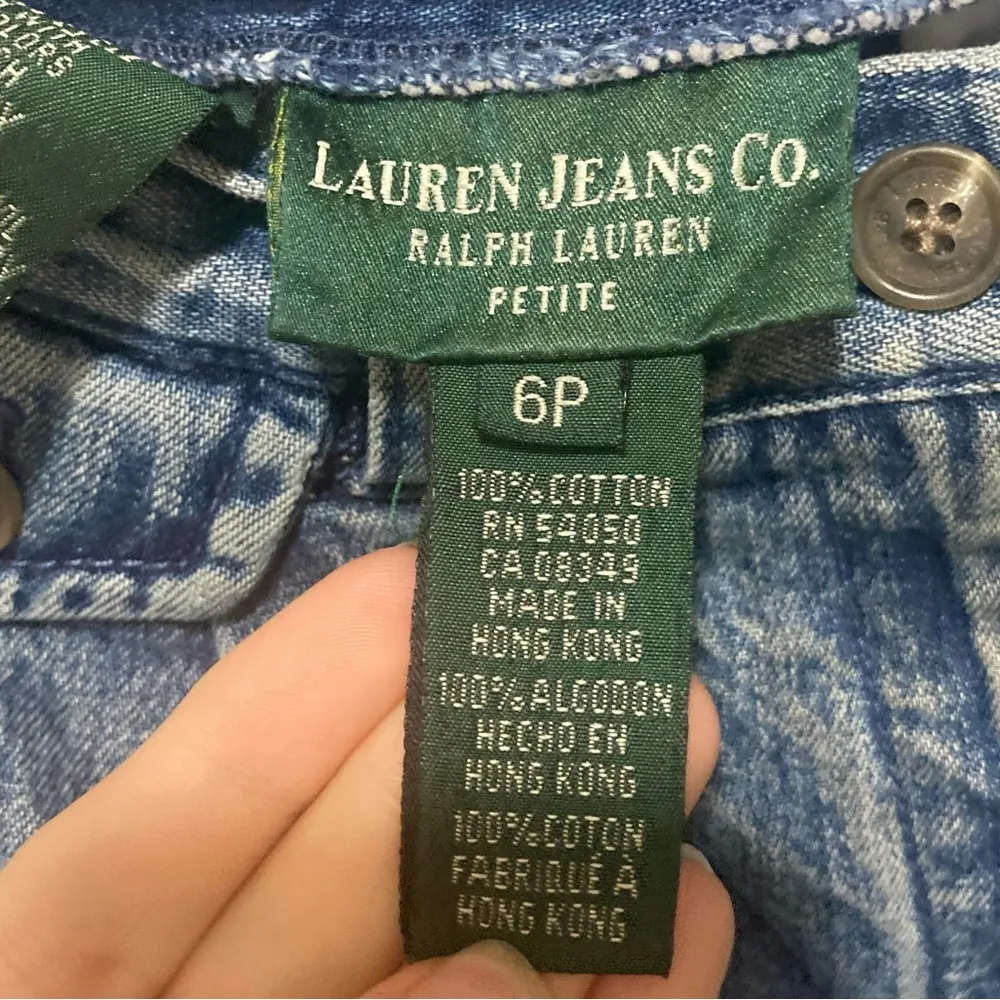 Vintage Ralph Lauren Tapered Mom Jeans Size 6 Petite Navy Blue - Image 4